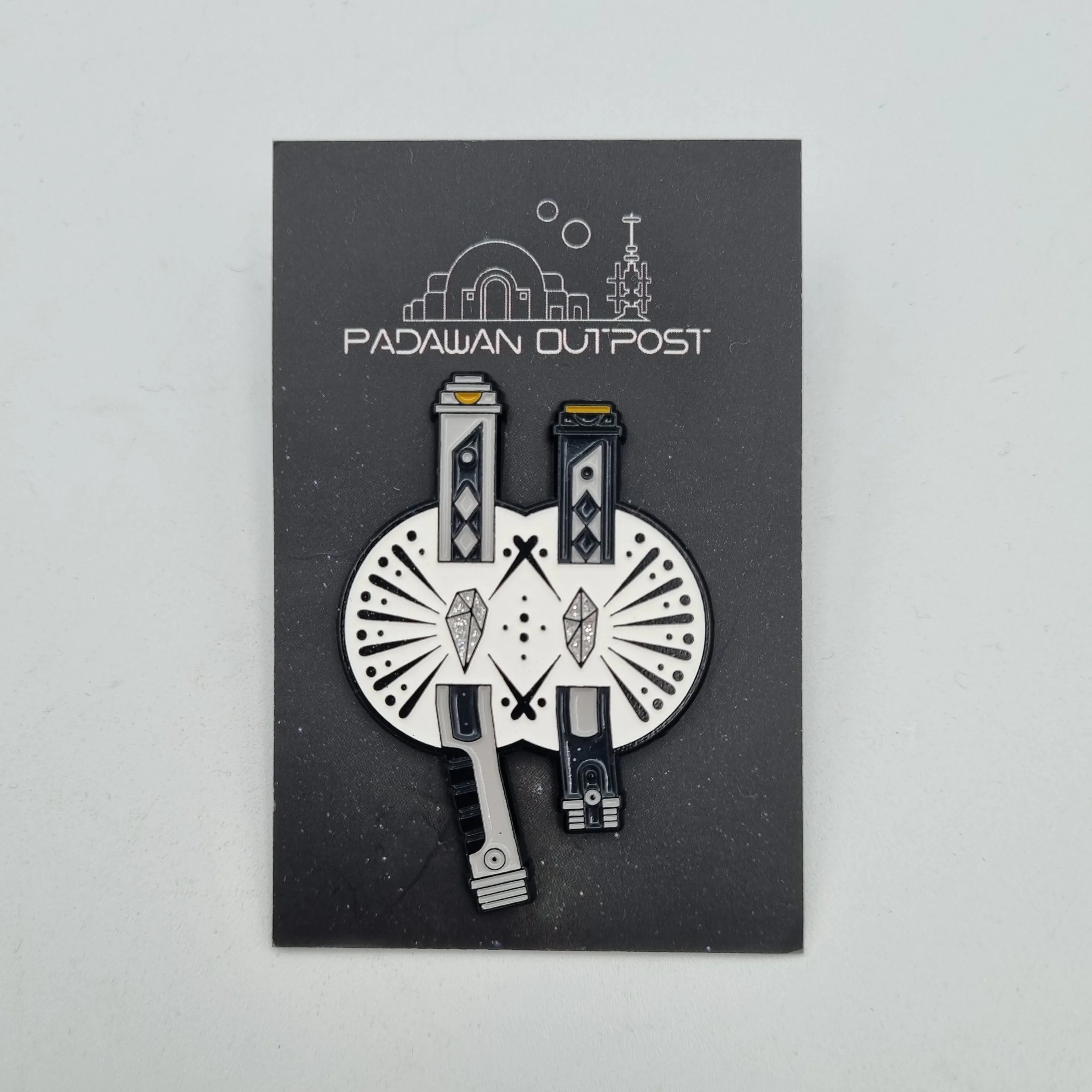 Saber crystal pin badge