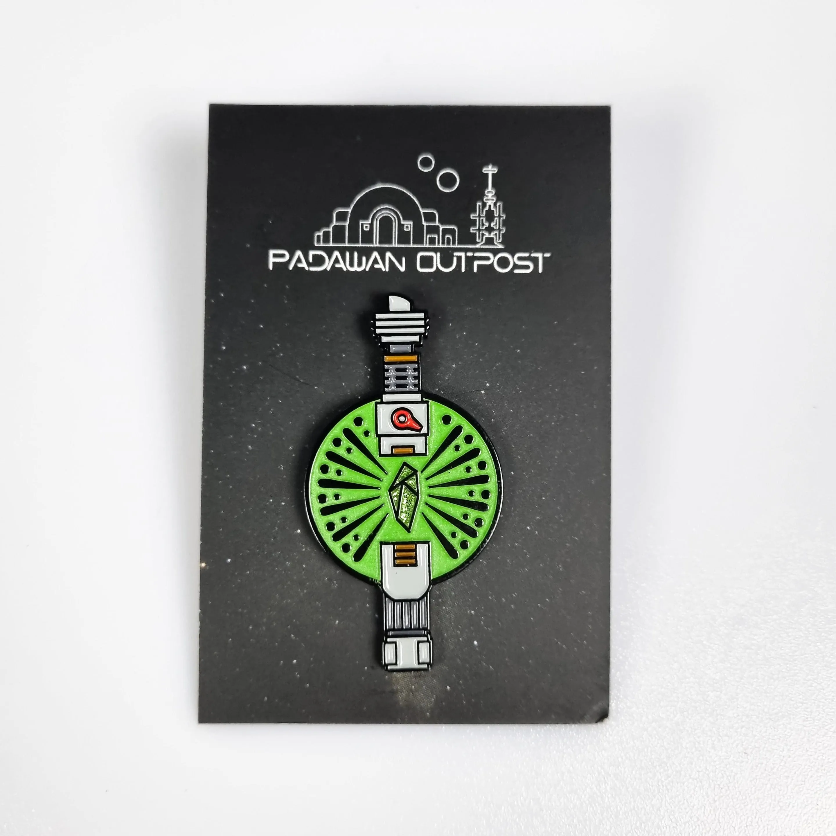 Saber crystal pin badge