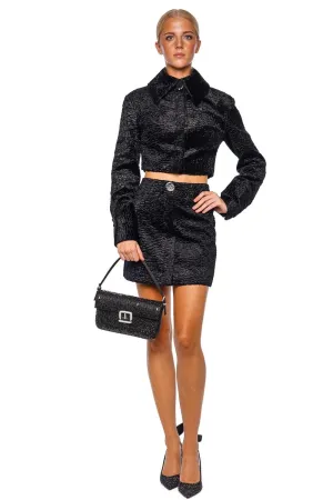 Sabine Embossed Jacquard Mini Skirt