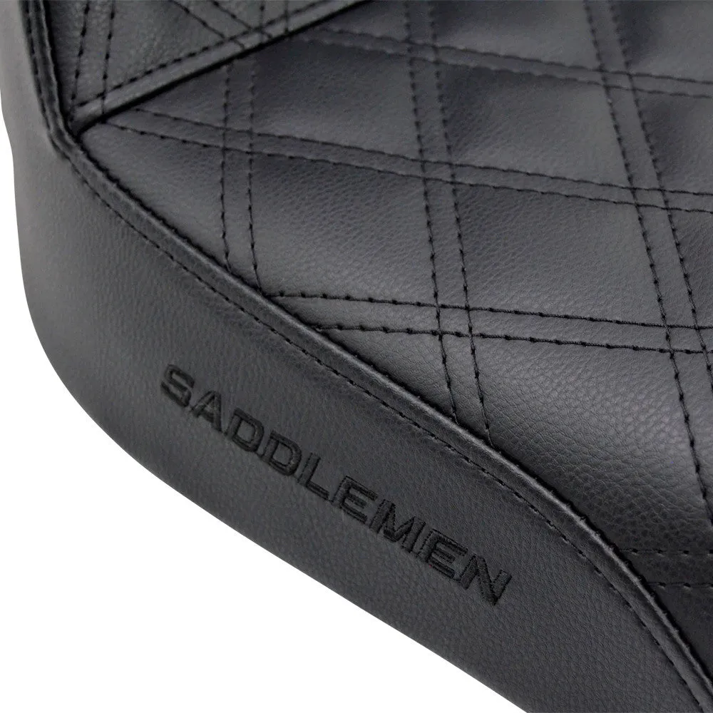 Saddlemen - Step Up Seat - 1996-2003 Dyna FXD - Lattice Diamond Stitch