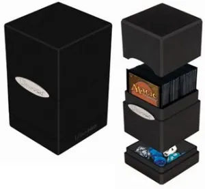 Satin Tower Deck Boxes: Black