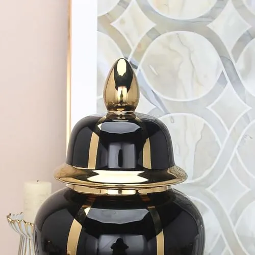 SAZ DEKOR Ceramic Ginger Jar Vase Accs Porcelain Storage Jar for Table Wedding S