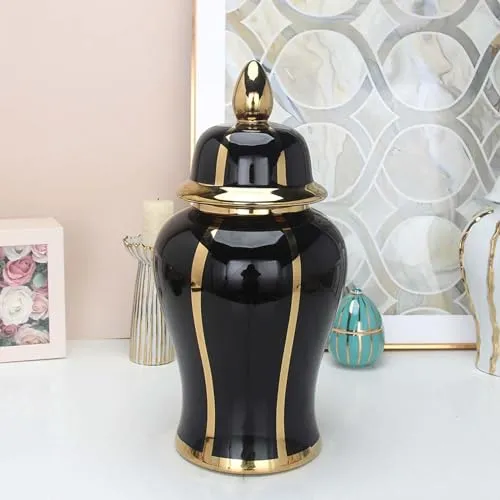 SAZ DEKOR Ceramic Ginger Jar Vase Accs Porcelain Storage Jar for Table Wedding S