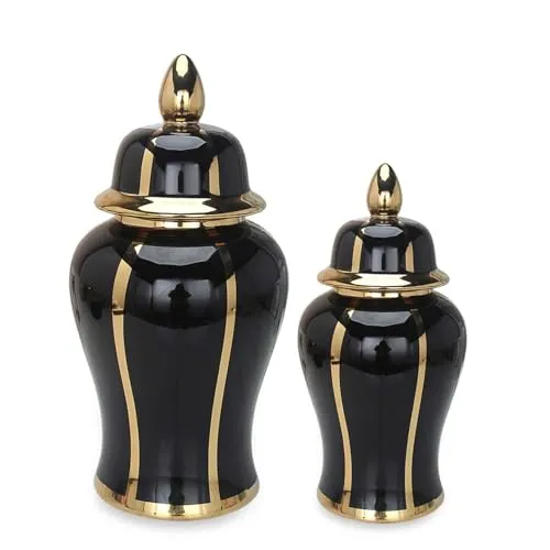 SAZ DEKOR Ceramic Ginger Jar Vase Accs Porcelain Storage Jar for Table Wedding S