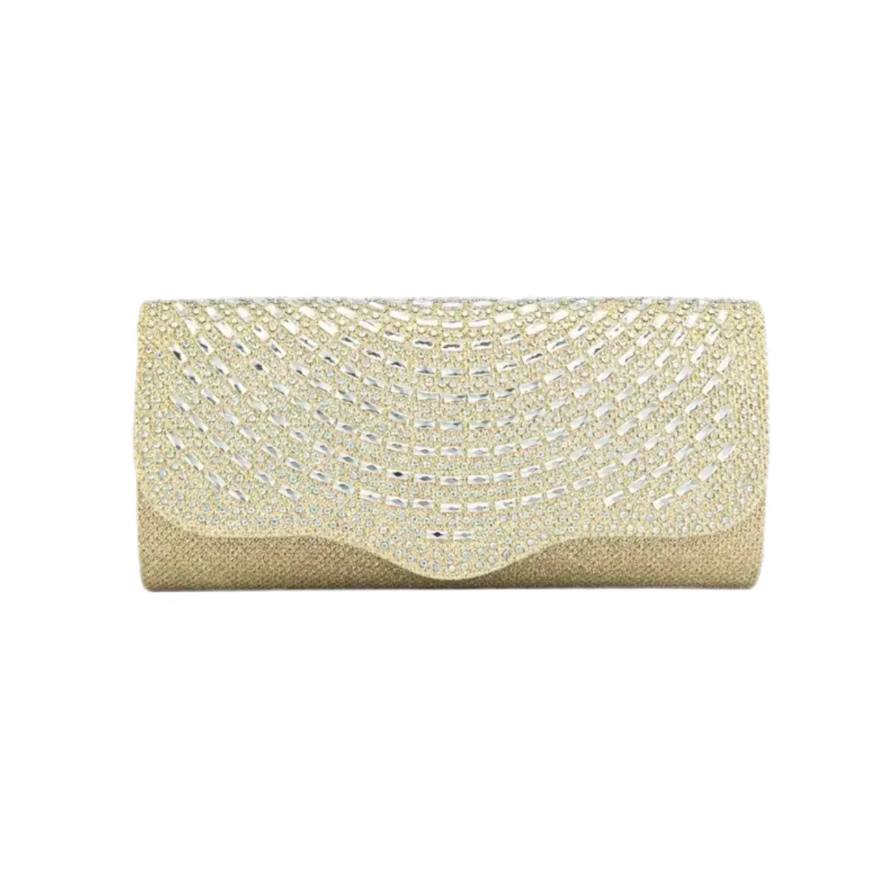 Scalloped Edge Rhinestone Clutch Evening Bag