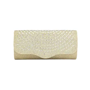 Scalloped Edge Rhinestone Clutch Evening Bag