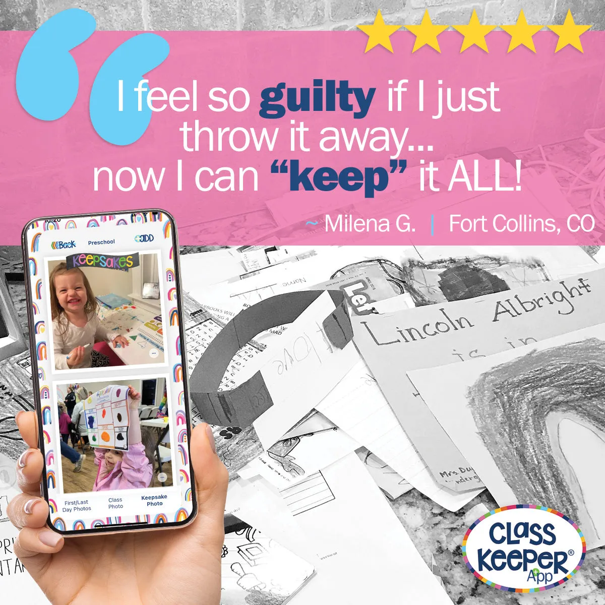 School Keepsake Bundle | Class Keeper®   Photo Prop Deck   Class Keeper® Mobile App