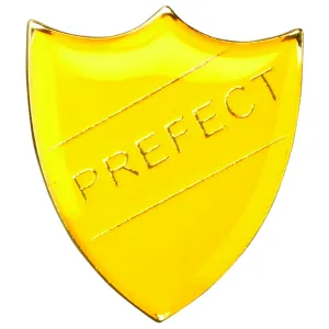 School Shield Badge (Prefect) - Yellow 1.25in