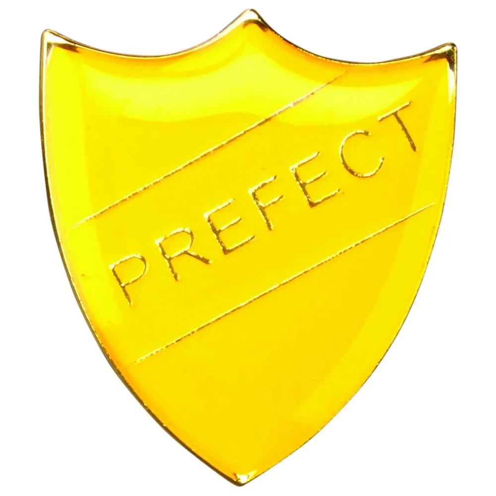 School Shield Badge (Prefect) - Yellow 1.25in