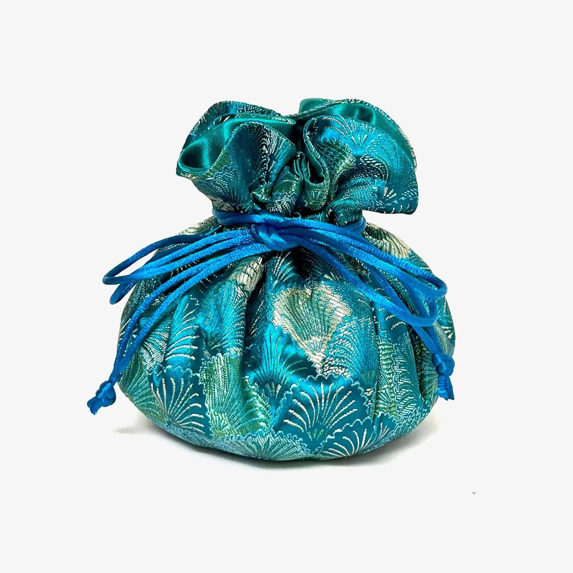 Seashells Brocade Jewelry Pouch