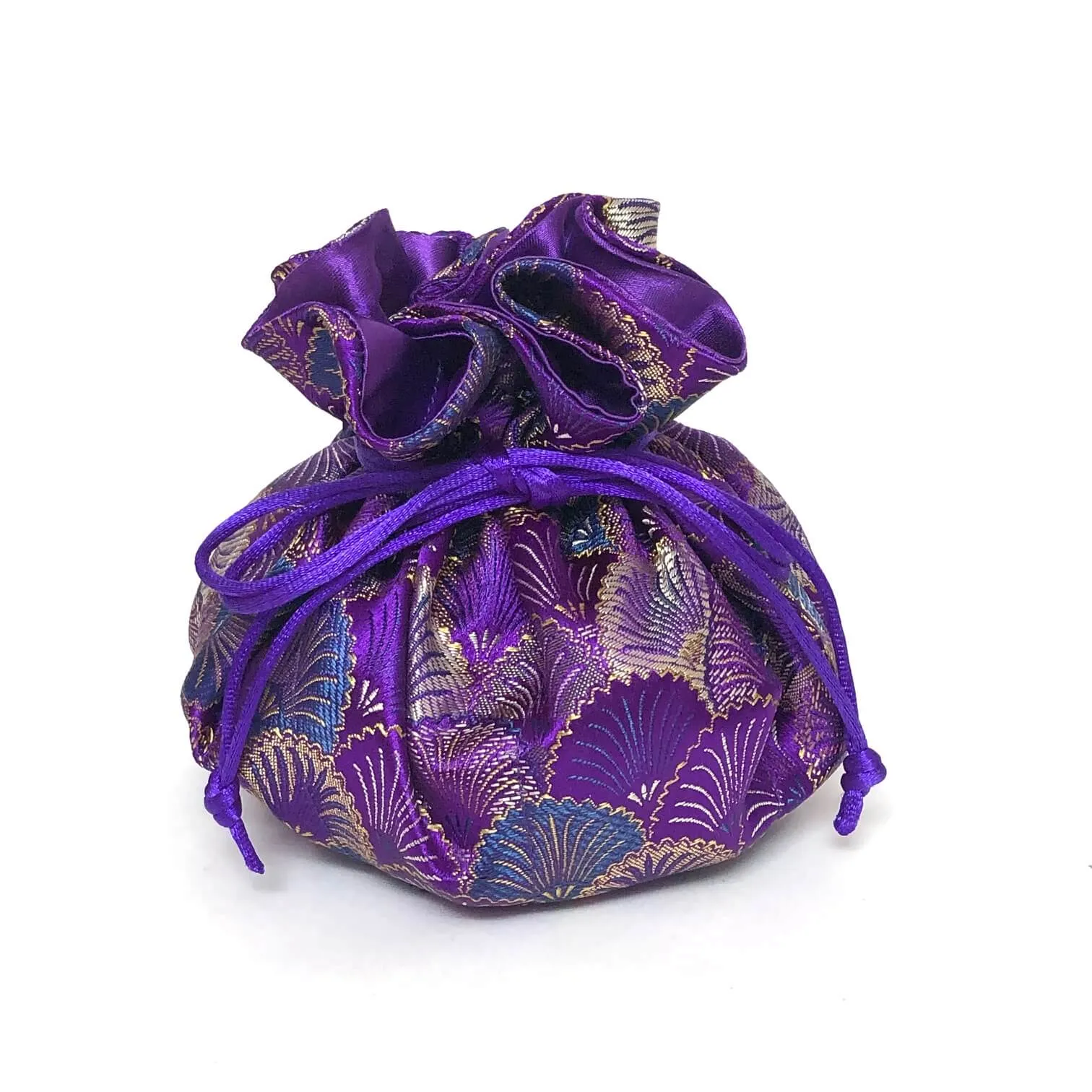 Seashells Brocade Jewelry Pouch