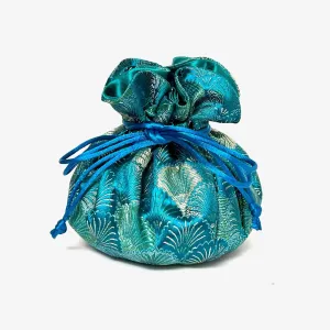 Seashells Brocade Jewelry Pouch