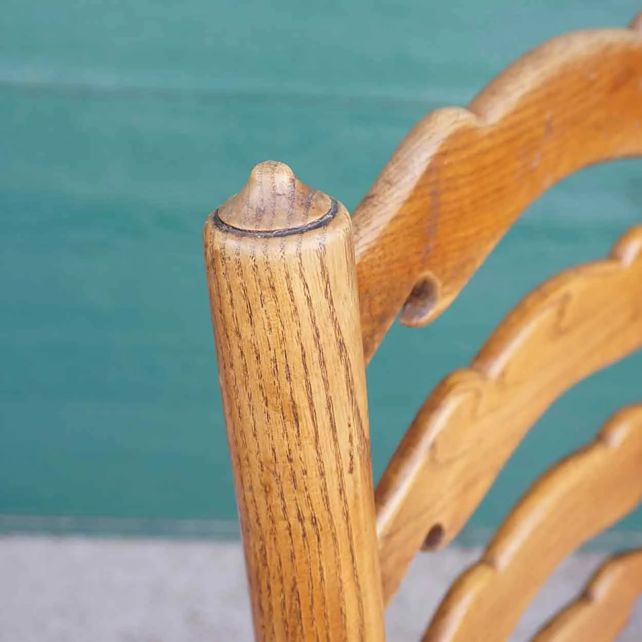 Set of 10 English Country Oak Rush Seat Ladderback Dining Chairs
