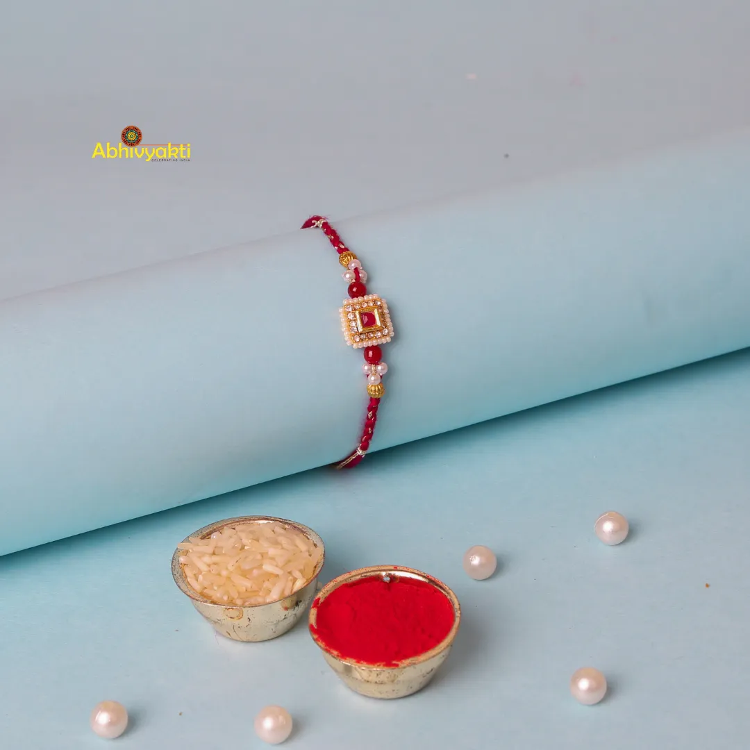 Shiny Stone Studded Rakhi INDIA (FREE SHIPPING)