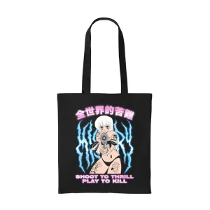SHOOT TO THRILL BLACK TOTE BAG