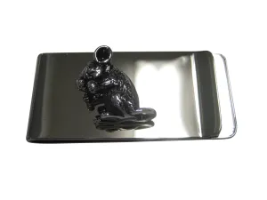 Silver Toned Detailed Chinchilla Money Clip