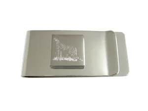 Silver Toned Etched Cheetah Money Clip