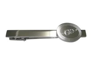 Silver Toned Etched Oval Cello Music Instrument Tie Clip