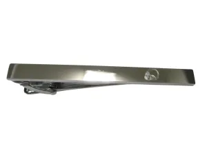 Silver Toned Etched Sleek Football Helmet Tie Clip