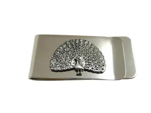 Silver Toned Peacock Bird Money Clip