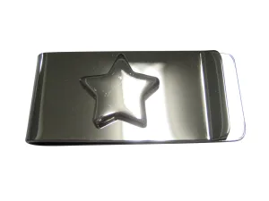 Silver Toned Shiny Star Money Clip