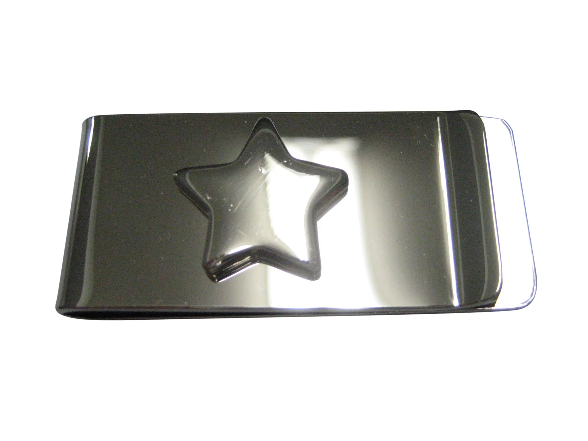 Silver Toned Shiny Star Money Clip