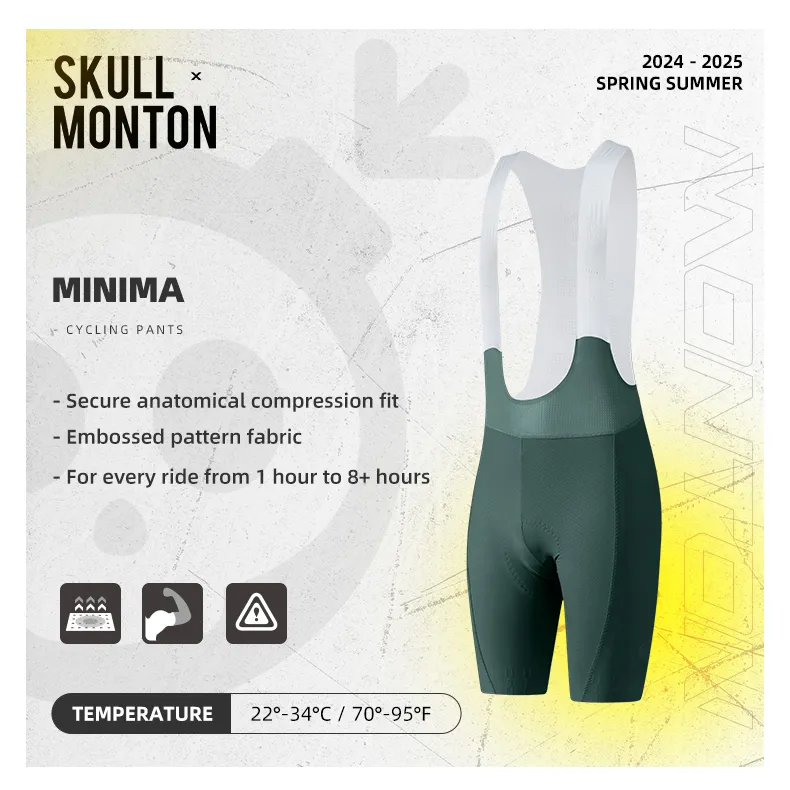 SKULL MONTON WOMENS BIB SHORTS MINIMA TEAL GREEN