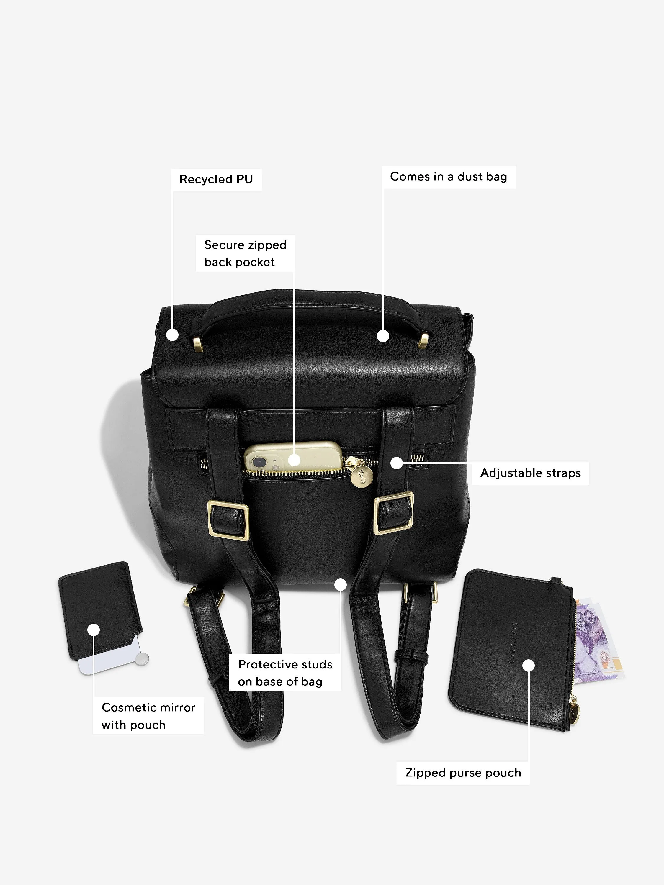 Small Backpack Bag - Black