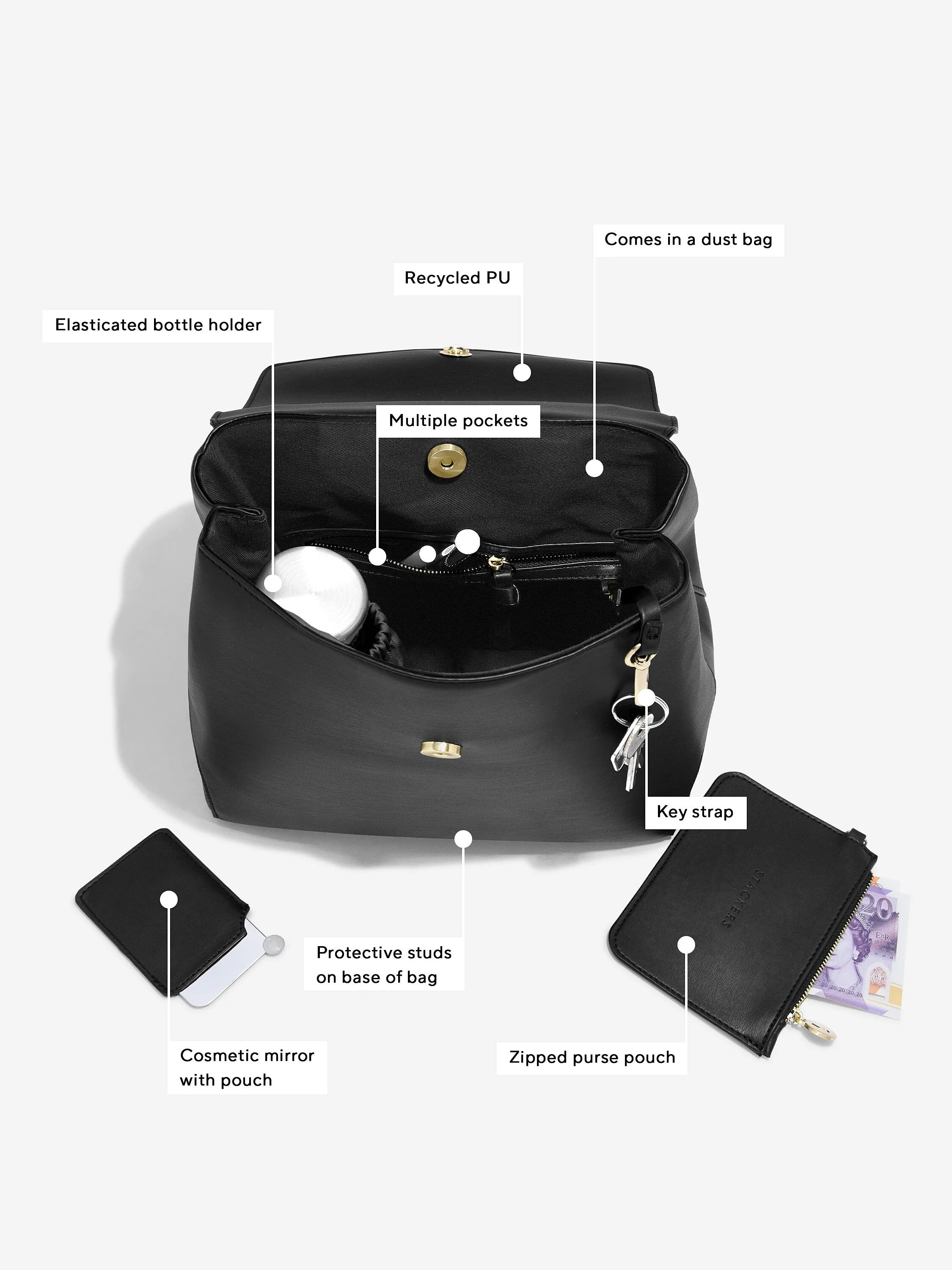 Small Backpack Bag - Black