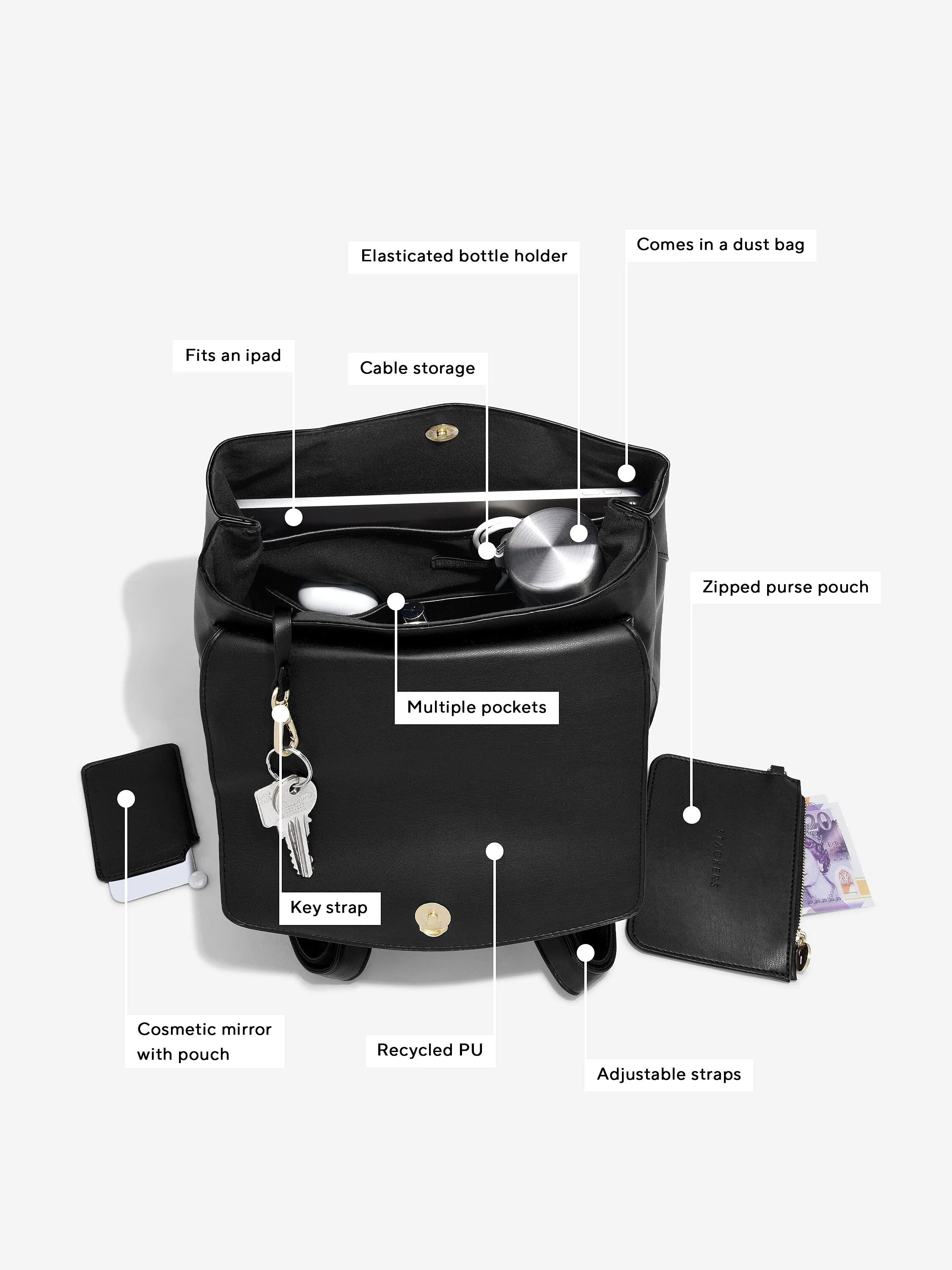 Small Backpack Bag - Black