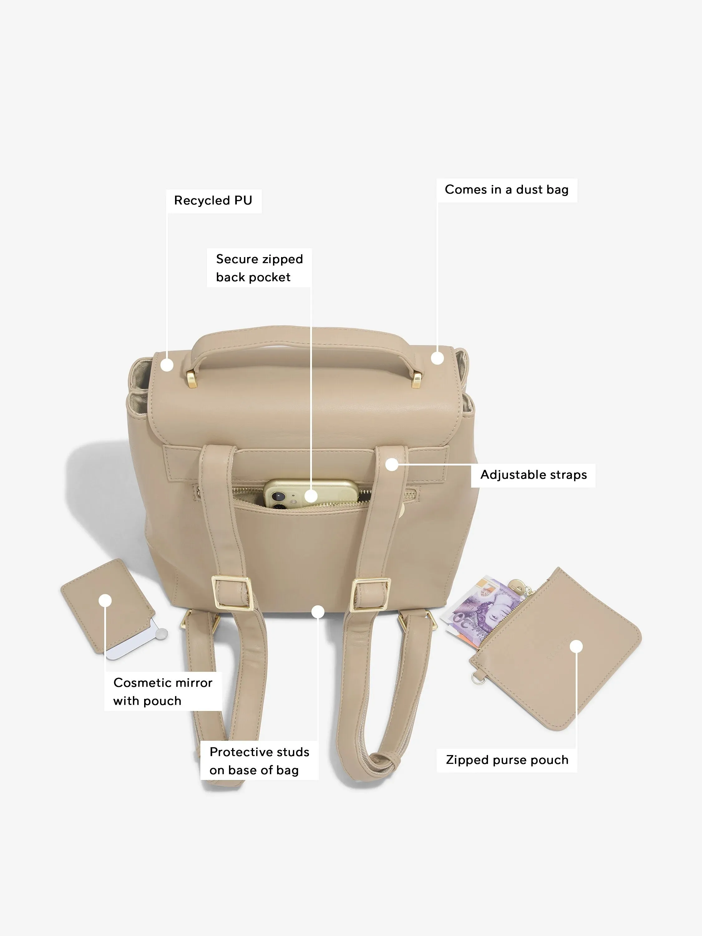 Small Backpack Bag - Camel