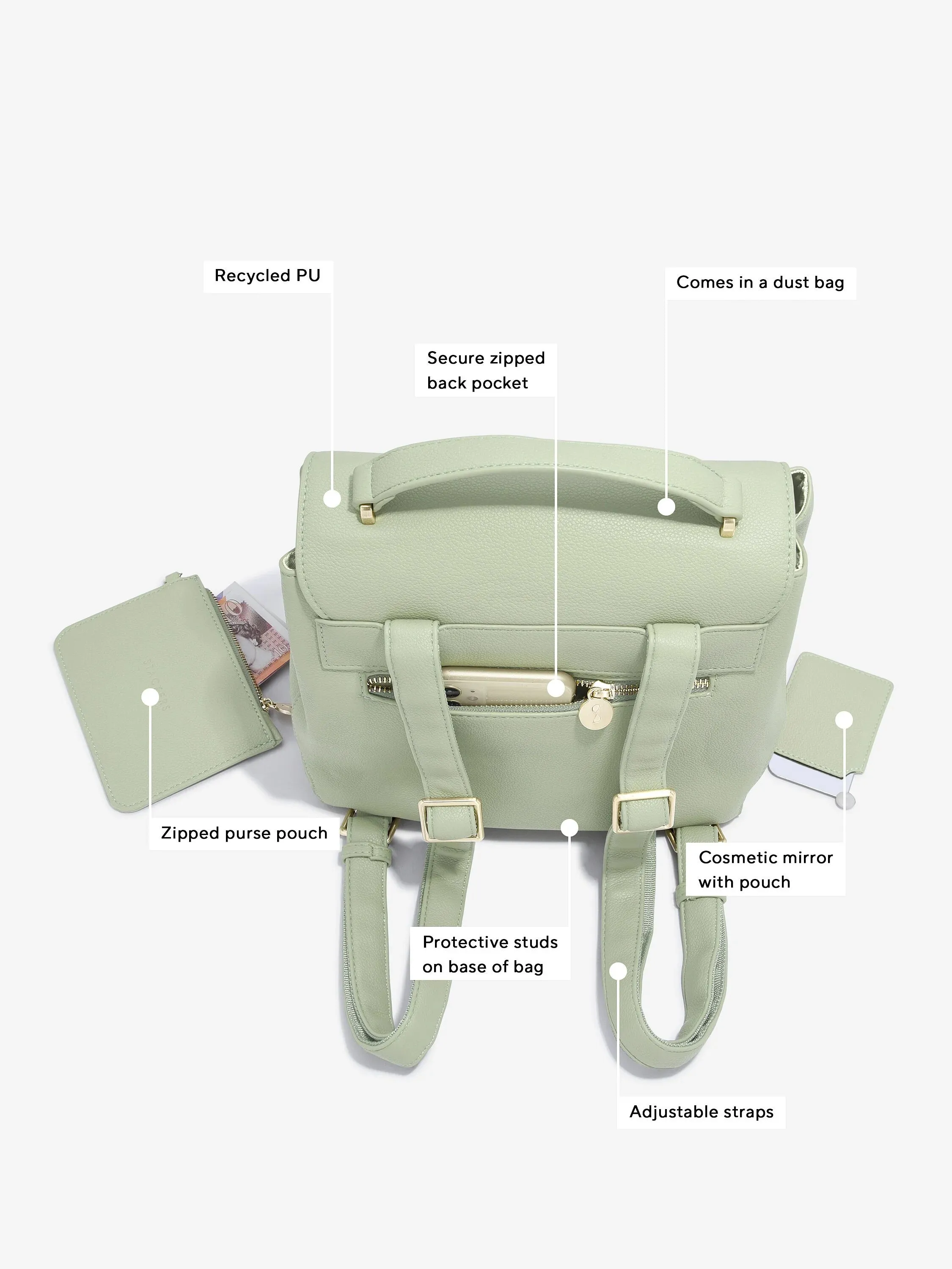 Small Backpack Bag - Green