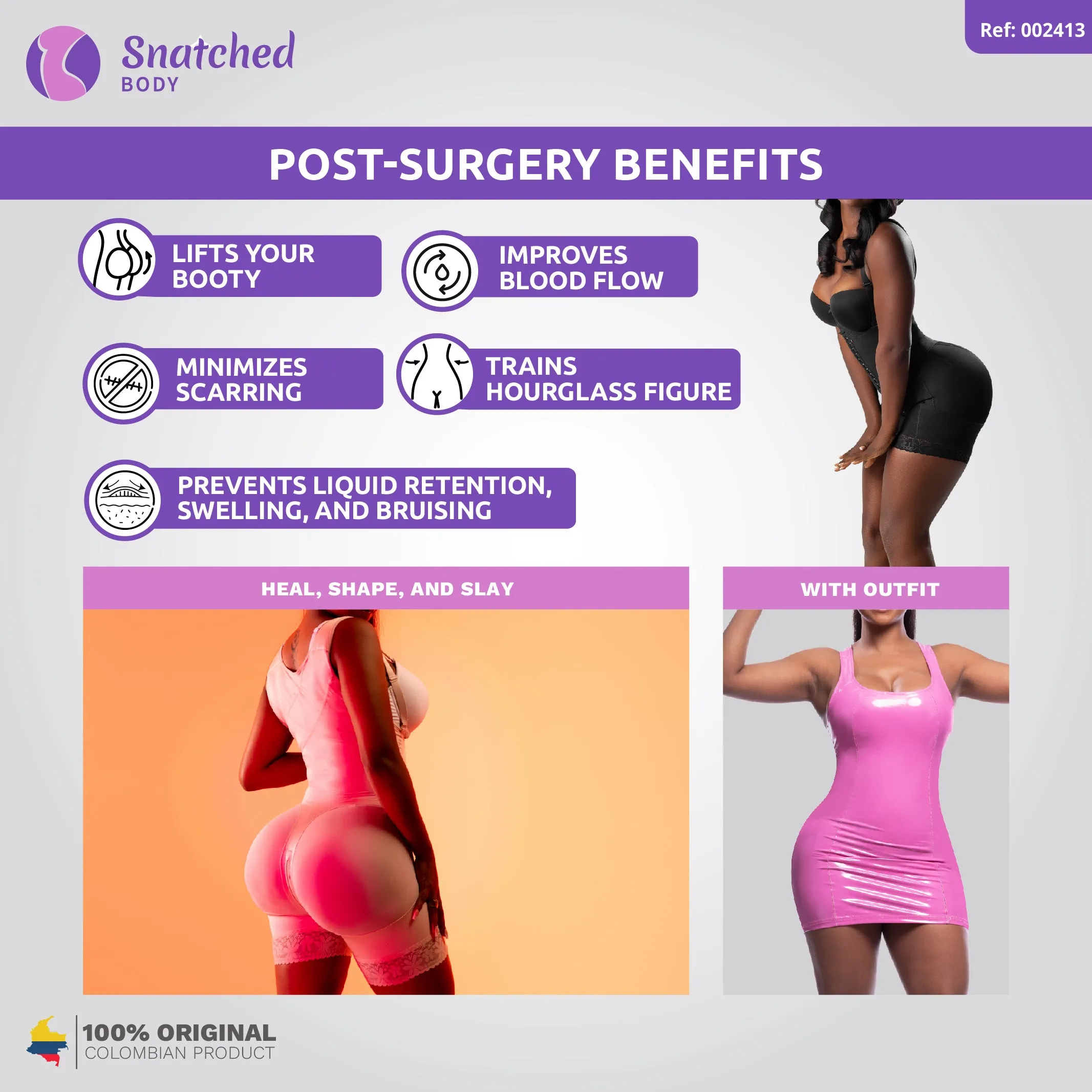 Stage 2 Plus Size Fajas | No Bra Shapewear