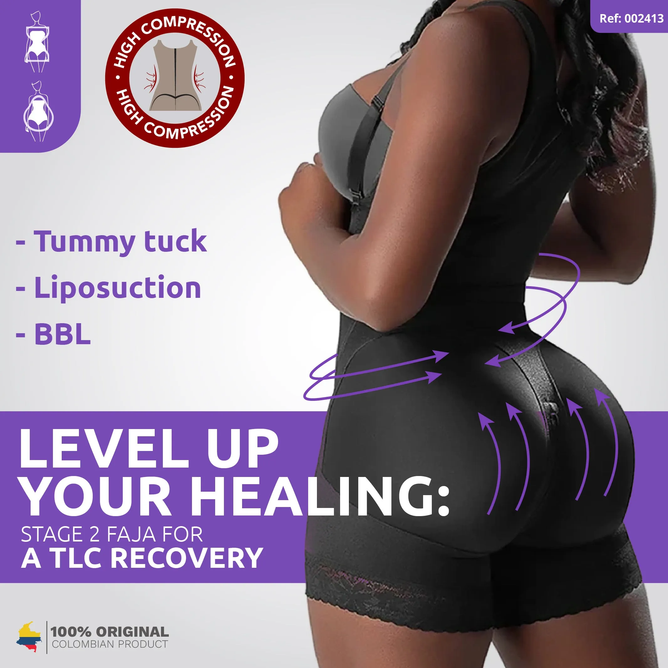 Stage 2 Plus Size Fajas | No Bra Shapewear