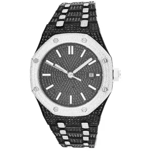 Stainless Steel Black Men's Bling Automatic Movement Watch