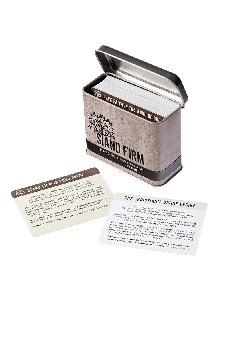 Stand Firm Devotional Cards for Men in a Tin