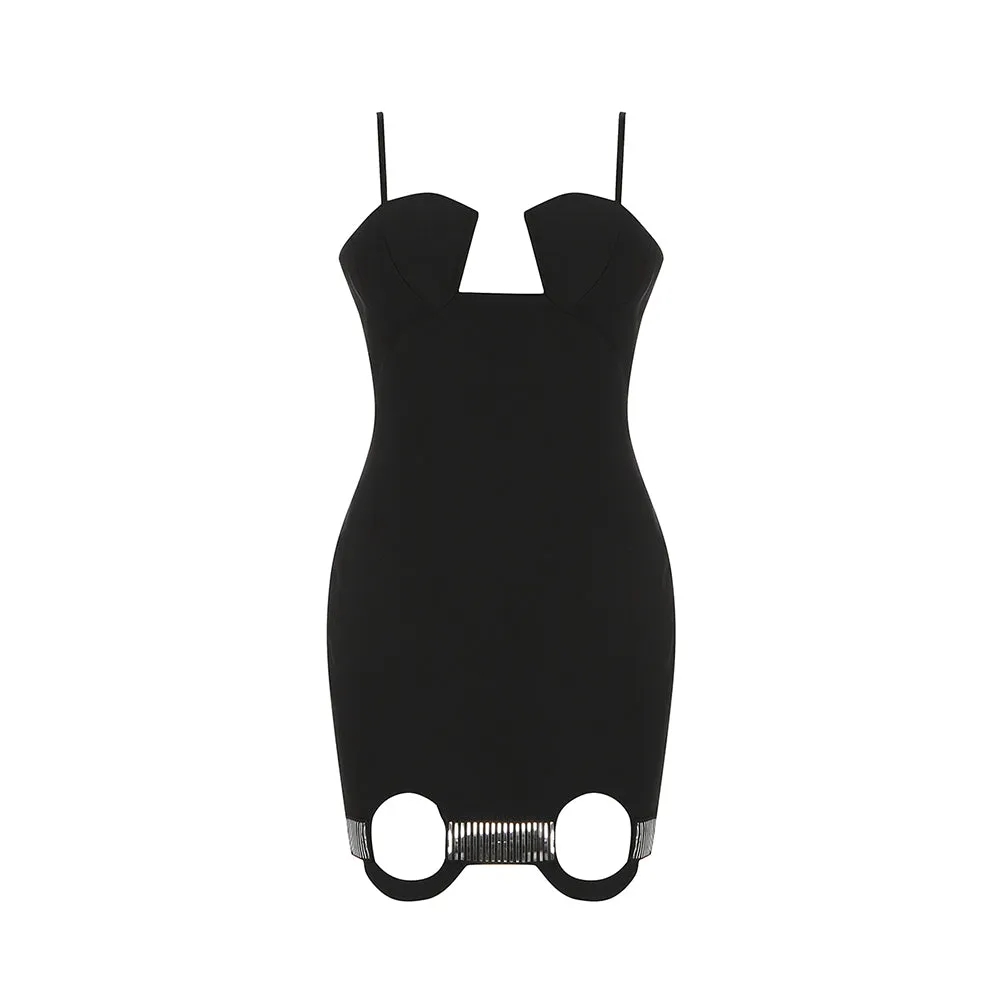 Strappy Sleeveless Cut Out Mini Bandage Dress HB7591