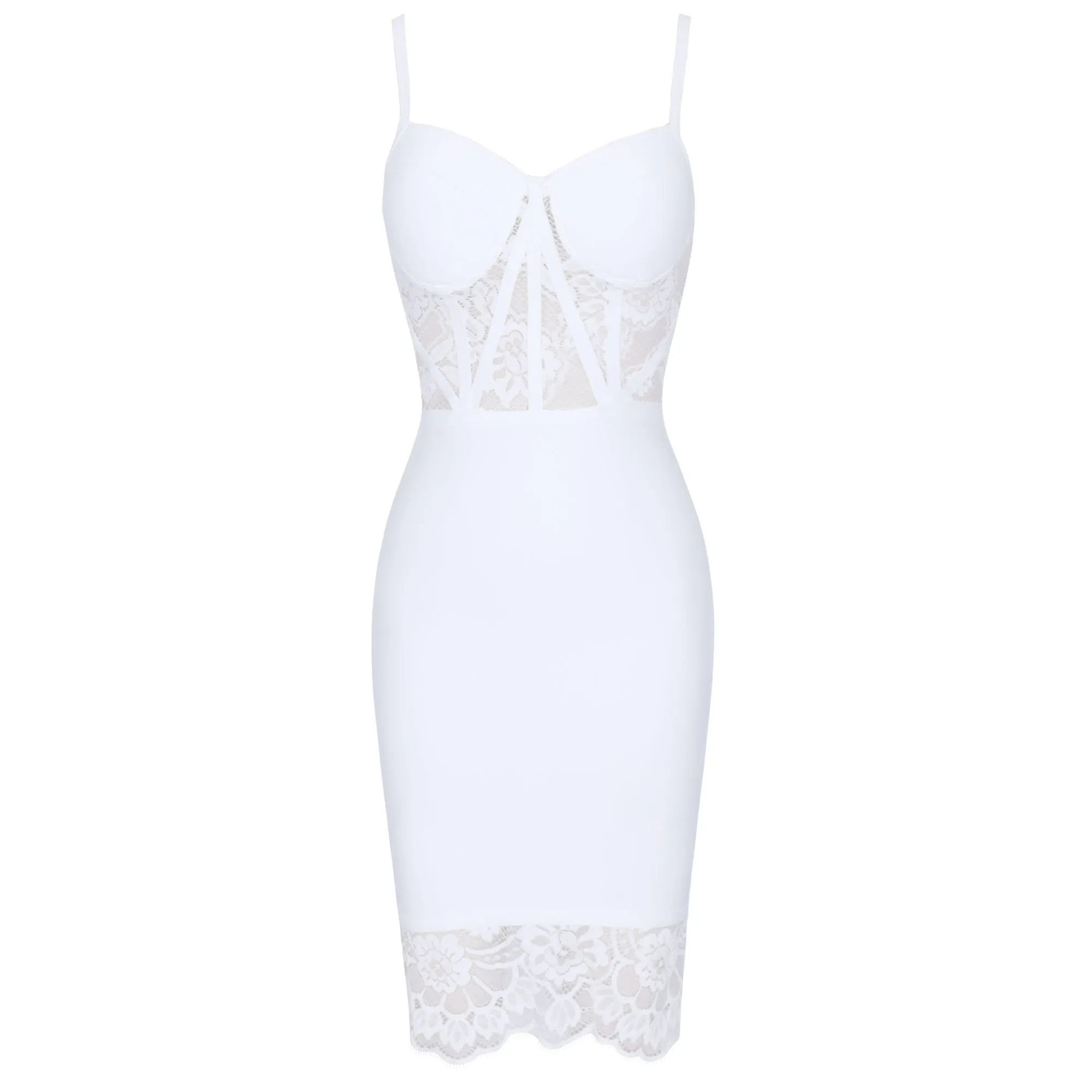 Strappy Sleeveless Lace Mini Bandage Dress PS21621