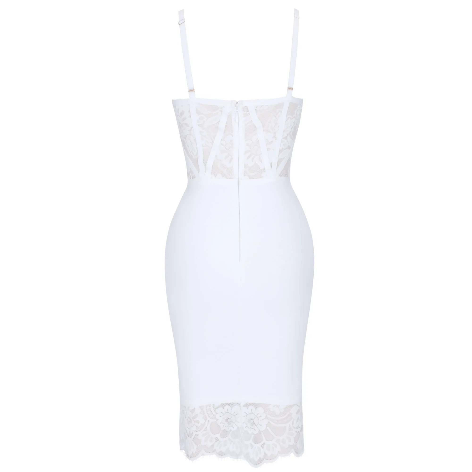 Strappy Sleeveless Lace Mini Bandage Dress PS21621