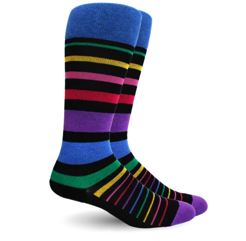 Stripe Cotton Black Multi Energy Socks