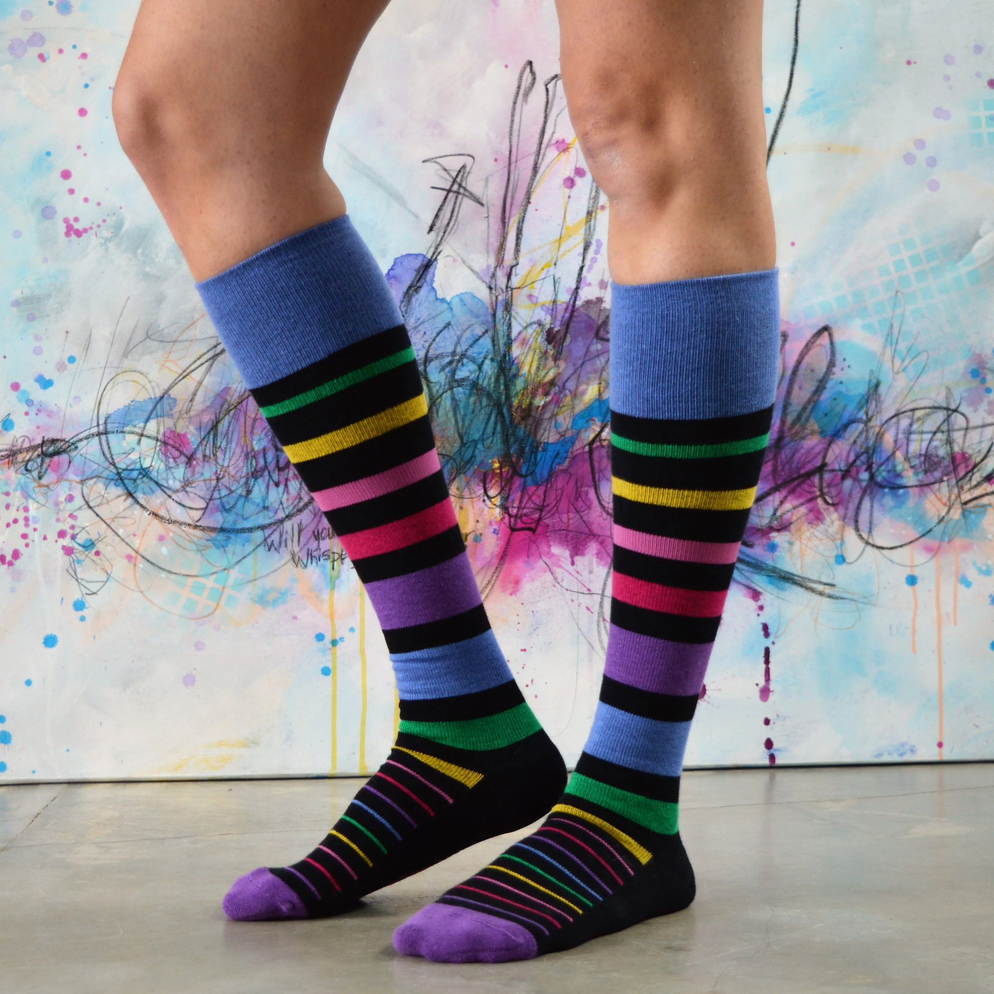 Stripe Cotton Black Multi Energy Socks