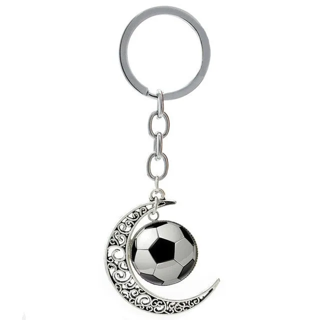Summer Beach Volleyball picture moon pendant keychain casual sports football basketball rugby tennis golf key chain ring T255