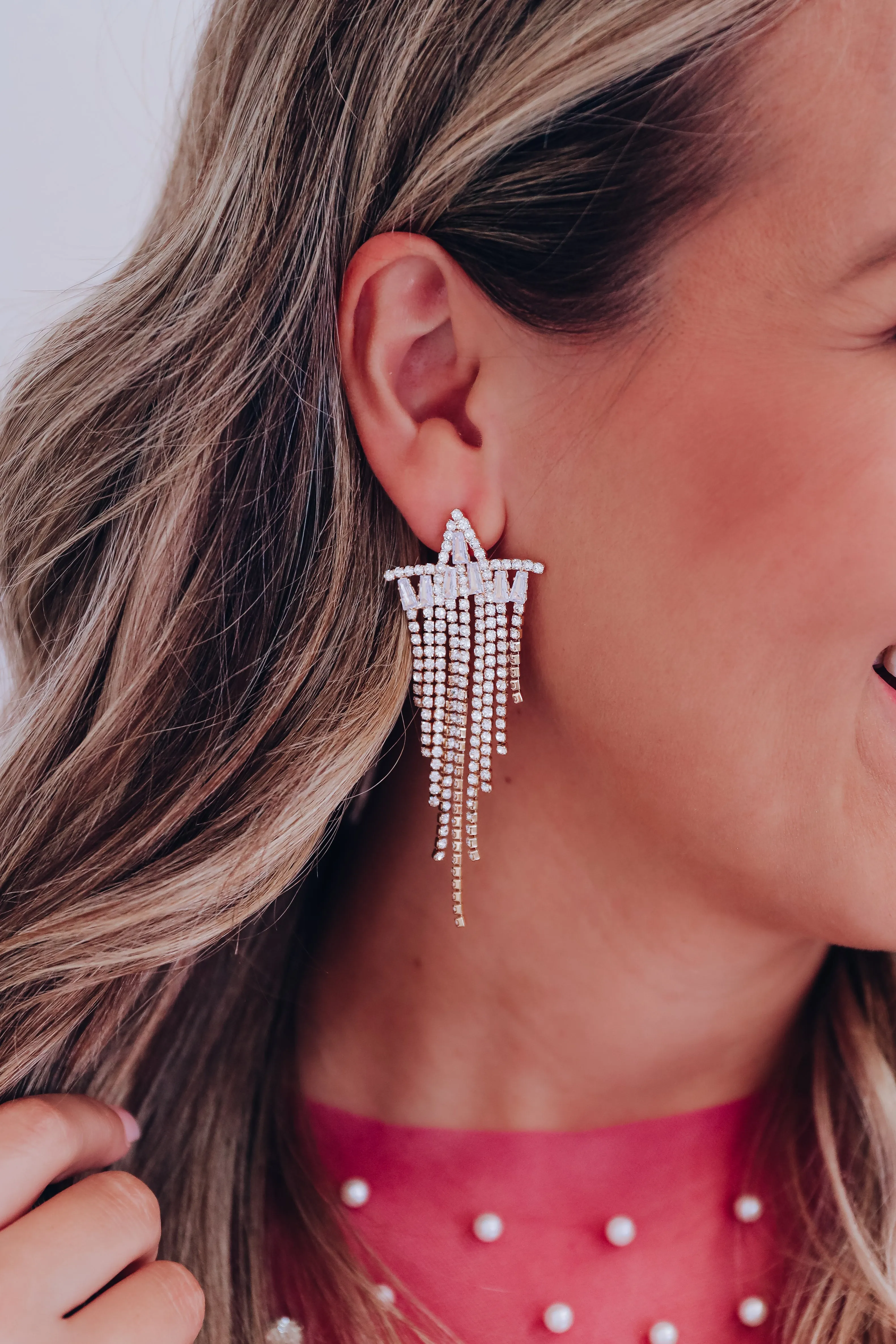 Super Star CZ Fringe Earrings - Gold