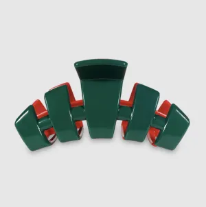 TELETIES CLASSIC LARGE CLAW CLIP - RED AND GREEN