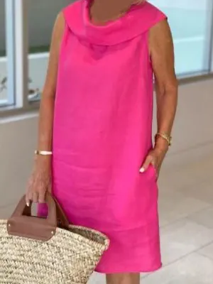 Temperament Commuting Sleeveless Casual Dress