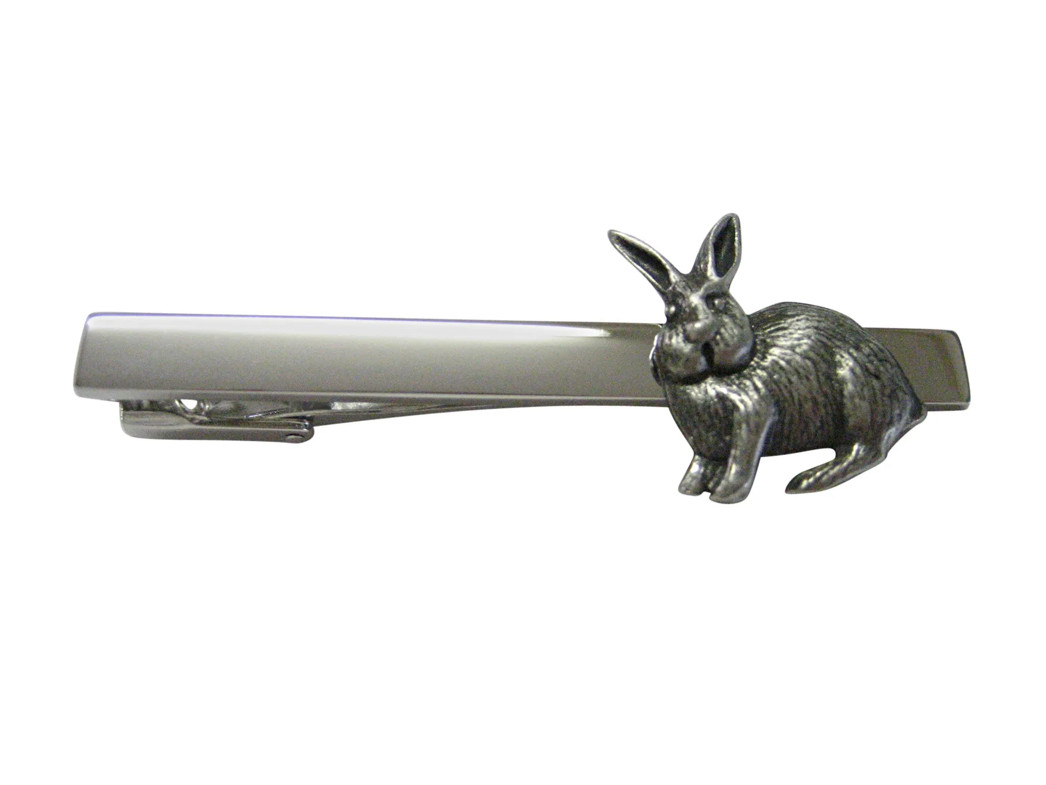 Textured Rabbit Hare Square Tie Clip