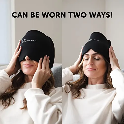 TheraICE Rx Gel Ice Headache Relief Hat for Tension, Sinus and Stress