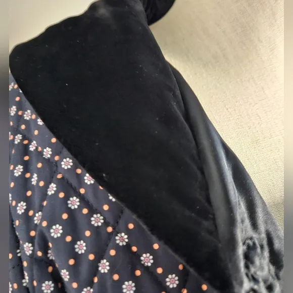 TIAN ART Quilted Floral Velvet Trim Chinese Jacket | SZ M