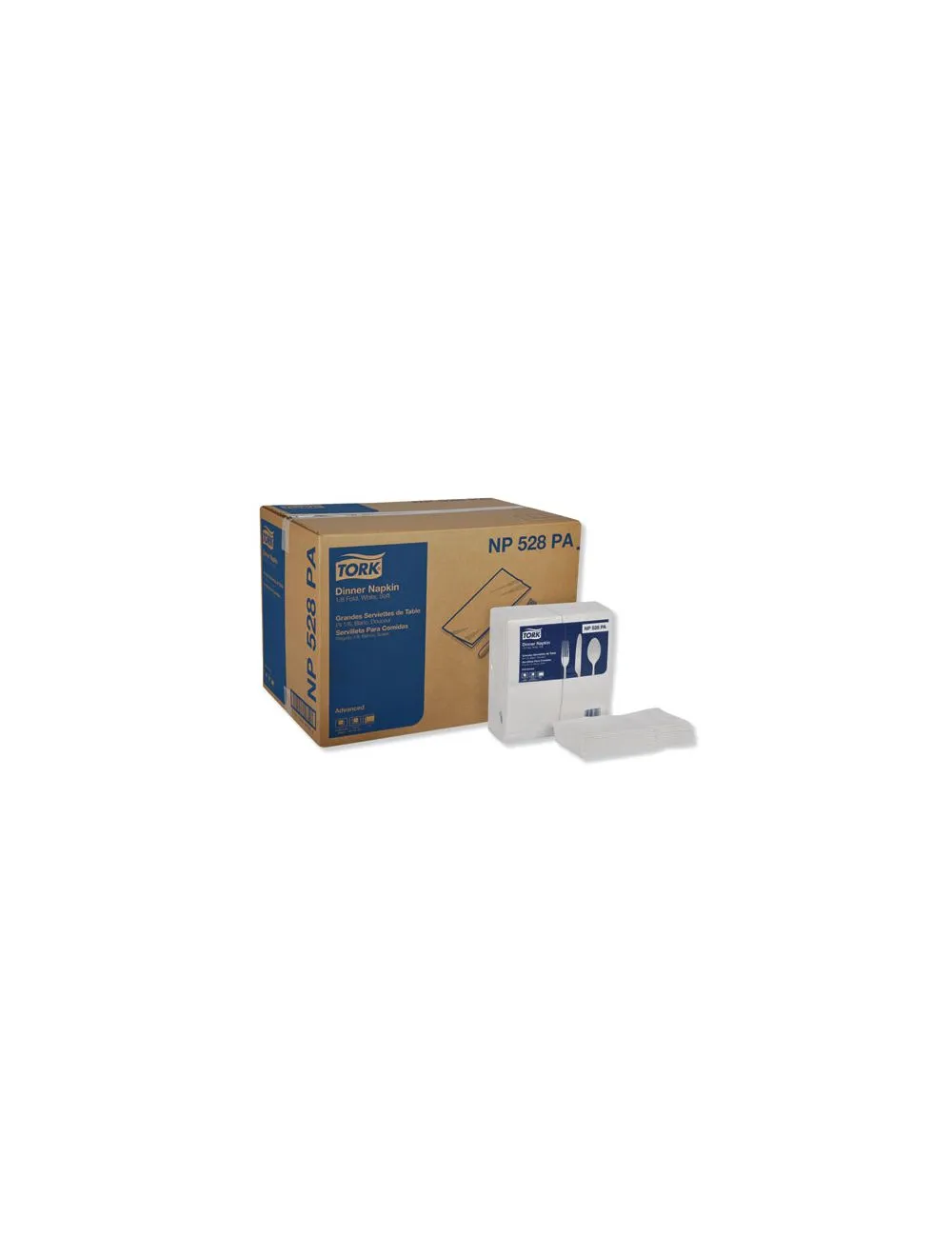 Tork® Advanced Dinner Napkins, 2-Ply, 15" x 17", 1/8 Fold, White - 2800 Count/Case