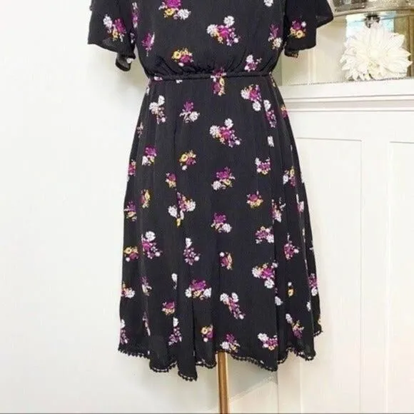 Torrid Black Floral Lace Off The Shoulder Boho Dress 0 Large